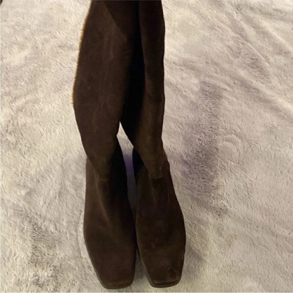 Stuart Weitzman Brown Knee-High Women's suede shearling Boots, US9,5